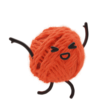 Wooly mascot cheering with both arms raised